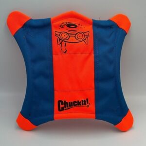 Chuckit! FLYING SQUIRREL Dog Fetch Game Toy Floats Flyer Glows Toss Frisbee 10"